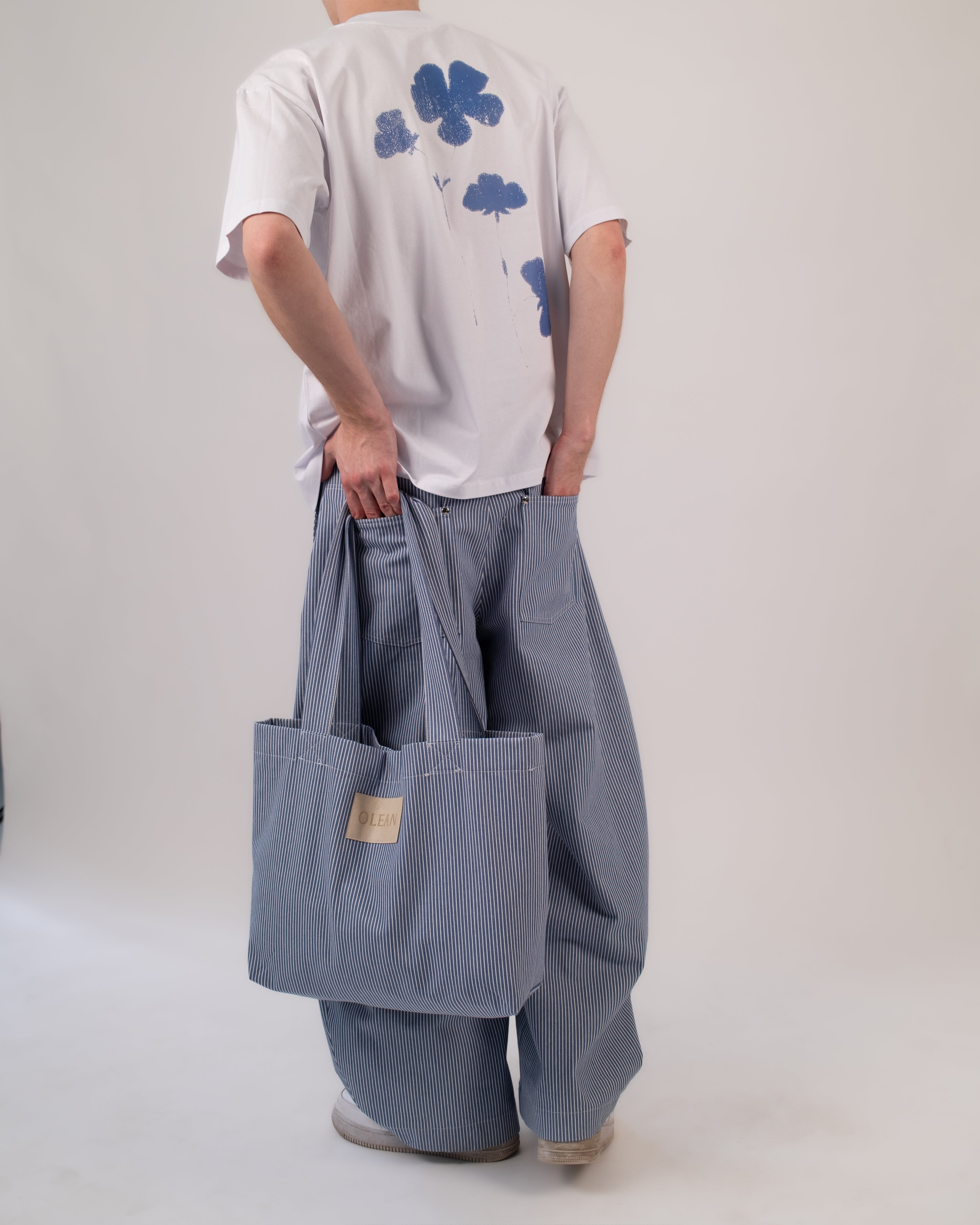 Luxury Striped Tote Bag